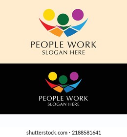 People work logo design icon template