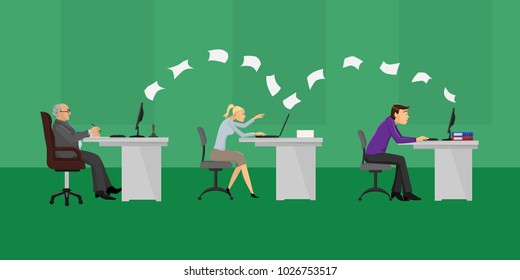 People work in the office. Workflow.