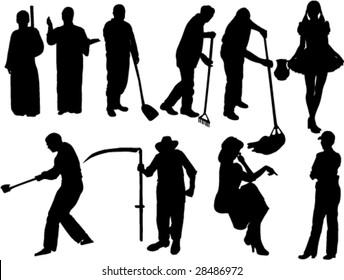 people at work silhouettes