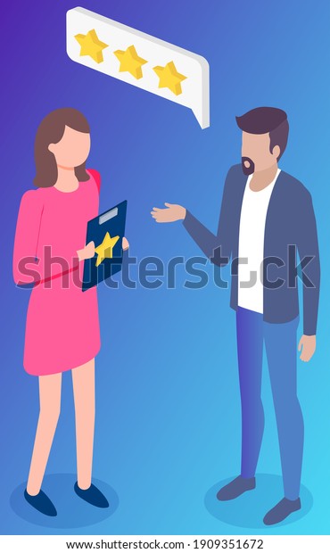 People Work Star Rating System Colleagues Stock Vector (Royalty Free ...