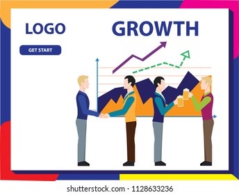 people  work in a team and interact with graphs .3d vector illustration design