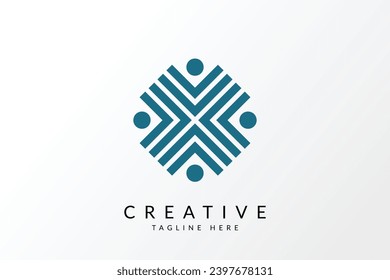 People work together logo vector icon illustration.