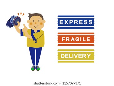 People at work.Image of delivery.
Illustration of the person who delivers.
Image illustration of the courier.
People of the shipping company.