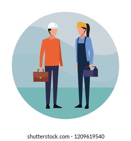 People working cartoon