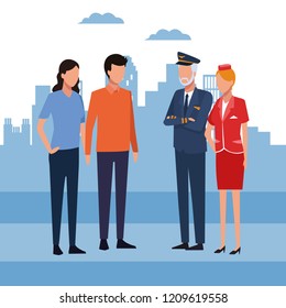 People working cartoon