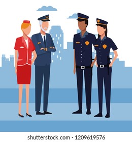 People working cartoon