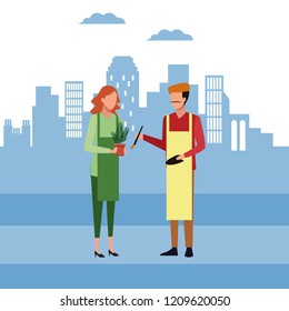 People working cartoon