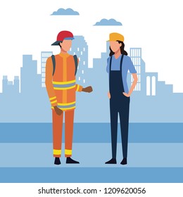 People working cartoon