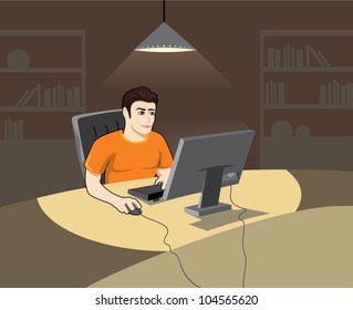 people working at the computer