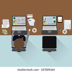 People working at the computer