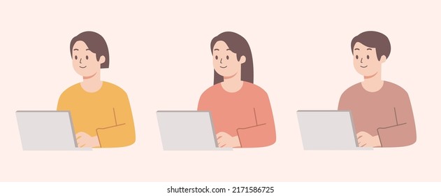 Personas que trabajan con ilustraciones de equipos