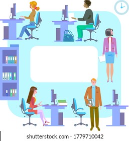 people working at computers in the office