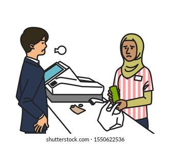 People working at convenience store