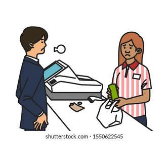 People working at convenience store