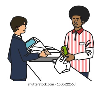People working at convenience store