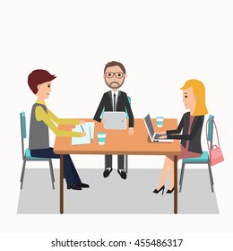 People working in the co-working space infographics elements.illustration EPS10.