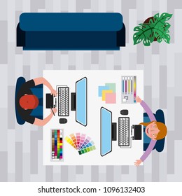 people working creative process