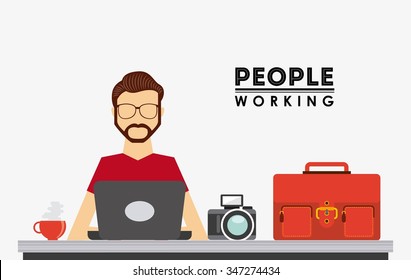 people working design, vector illustration eps10 graphic 