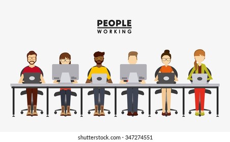 people working design, vector illustration eps10 graphic 