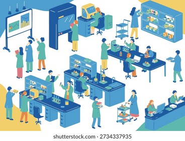 pessoas trabalhando em um laboratório
