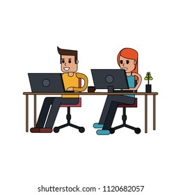 People working with laptop