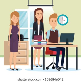 people working in the office