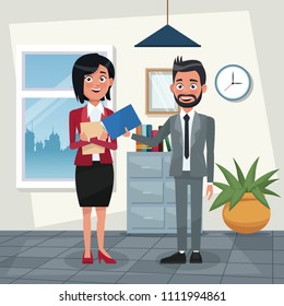 People working at office