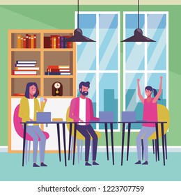People working in office