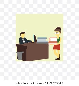 People working in the office vector icon isolated on transparent background, People working in the office logo concept