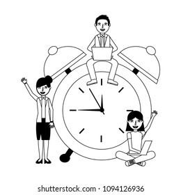 people working on alarm clock
