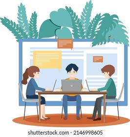 Menschen, die zu Hause an Computern arbeiten