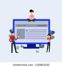 people are working on creating a website vector for web