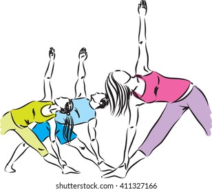 people working out sports zen illustration