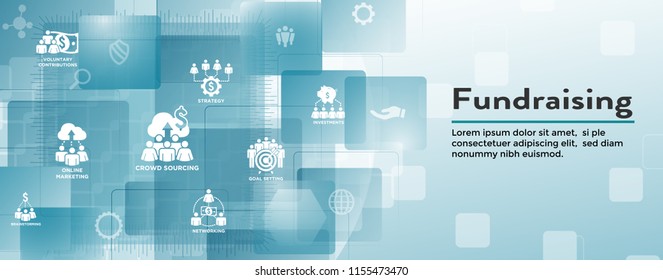 People Working Together - Fund Different Online Ideas with Money Icon Set Web Header banner
