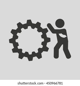 people working together networking and teamwork cooperation icon, vector illustration