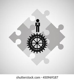 people working together networking and teamwork cooperation icon, vector illustration
