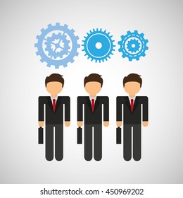 people working together networking and teamwork cooperation icon, vector illustration