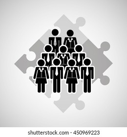 people working together networking and teamwork cooperation icon, vector illustration