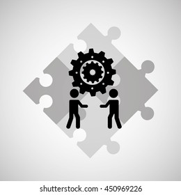 people working together networking and teamwork cooperation icon, vector illustration