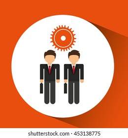 people working together networking and teamwork cooperation icon, vector illustration