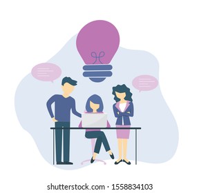 people working together, teamwork concept, modern idea vector illustration