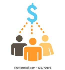 People Working Together to Upload Different Ideas with Dollar Sign
