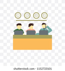People working vector icon isolated on transparent background, People working logo concept