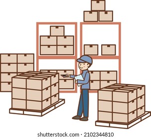 People working in the warehouse.