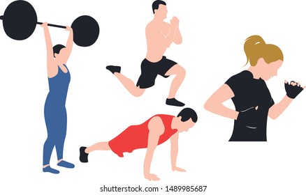 People Workout Simple Vector Illustrasion eps 10