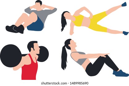 People Workout Simple Vector Illustrasion eps 10