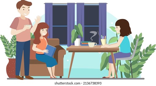 Concepto de personas en el lugar de trabajo en ilustración de diseño plano