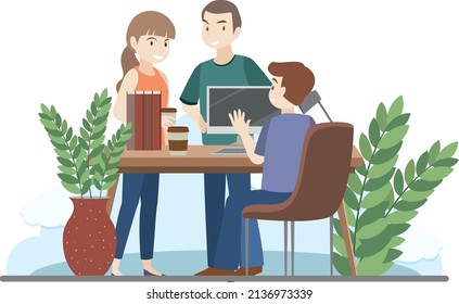 Concepto de personas en el lugar de trabajo en ilustración de diseño plano