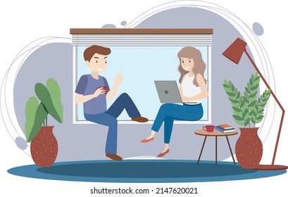 Concepto de personas en el lugar de trabajo en ilustración de diseño plano
