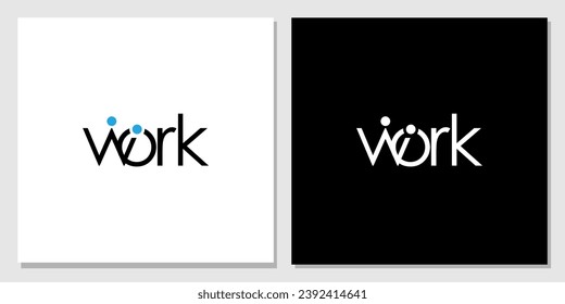 People Works Logo symbol, typography Idea. Vector illustration. Co-work concept.
